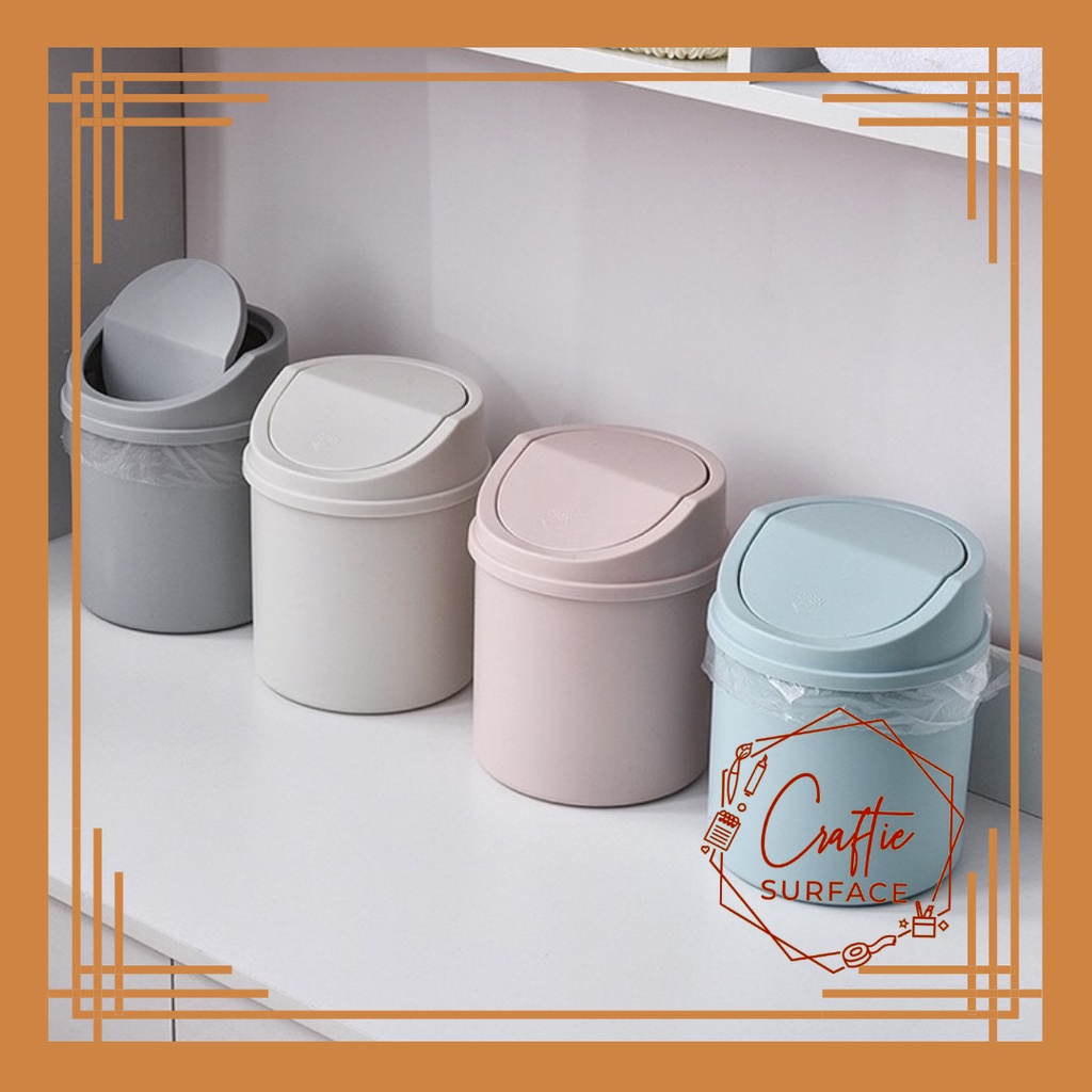 Mini Desktop Bin Pastel Color Trash Can Garbage Can Clean workspace