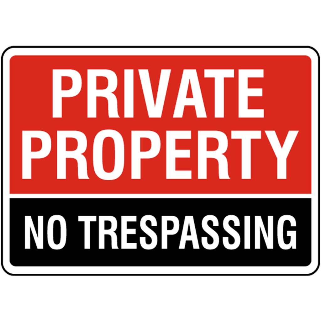 Private Property No Trespassing - Red - Laminated Signage - A4 Size ...