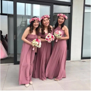 old rose pink bridesmaid dresses