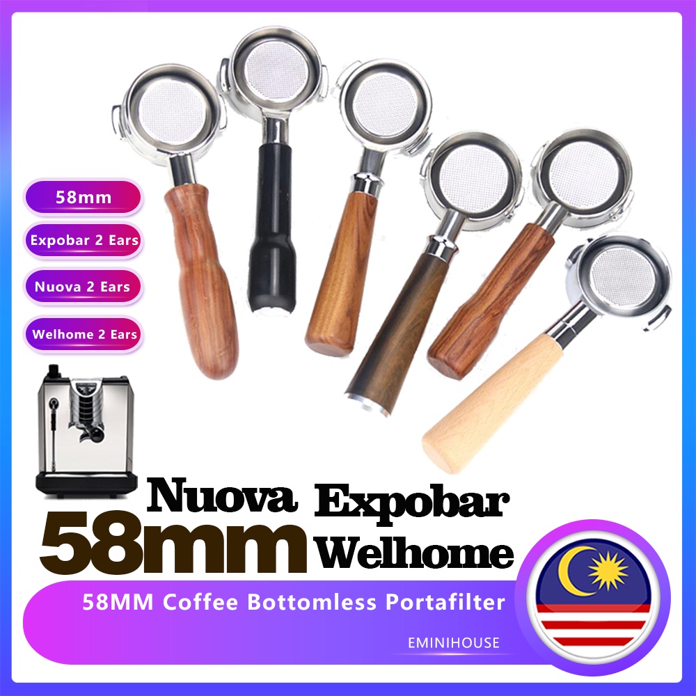 Mm Expobar E Naked Portafilter With Wooden Handle Bottomless Portafilter E Group Head