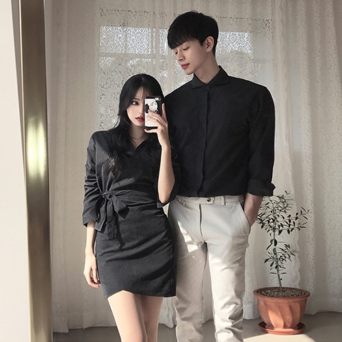 korean couple outfits black