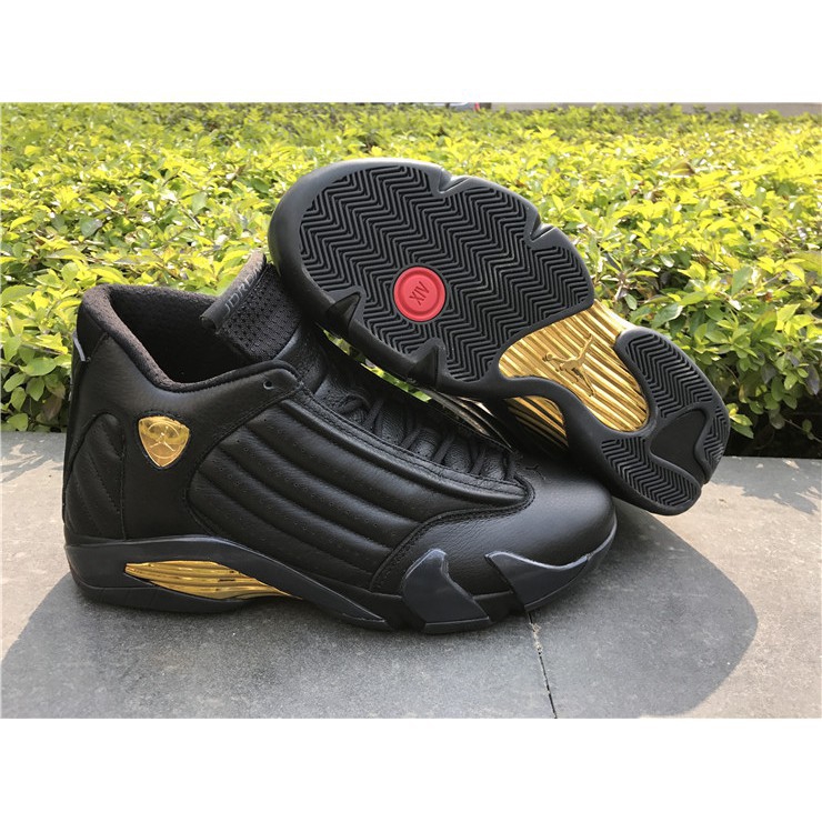 jordan 14 black and gold