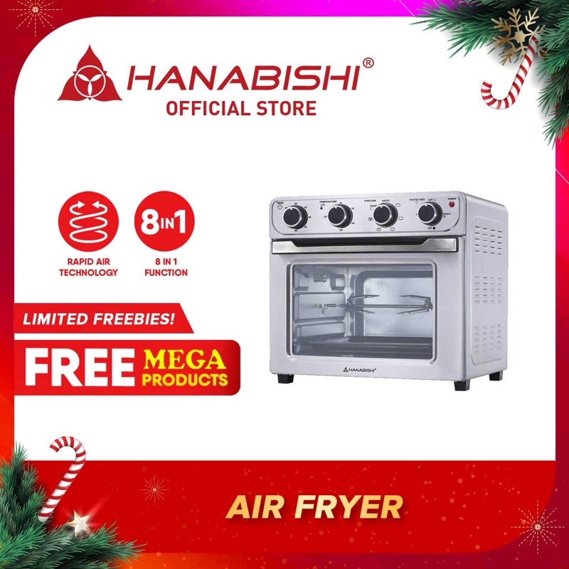 XIAO MI2022 Hanabishi Air Fryer Oven HAFEO30SS Large 30Liter, 6 functions with Rotisserie