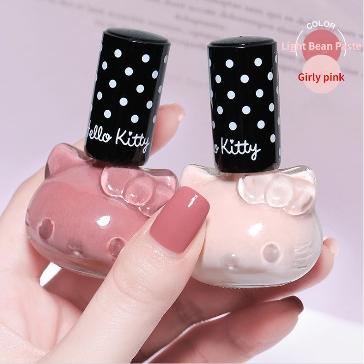 2021 new hello kitty nail polish free baking quick-drying non-peelable nail  set | Shopee Philippines