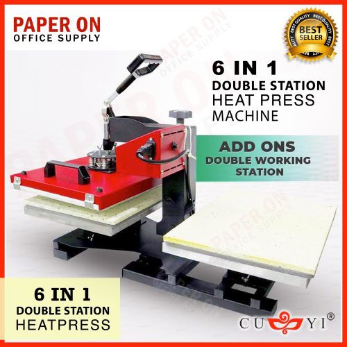 CUYI 6in1 Combo/Double Station Heat Press Machine Shopee Philippines