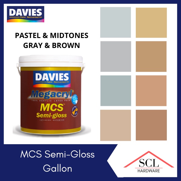 DAVIES Megacryl Semi Gloss GRAY / BROWN 4 Liters / Gallon (PASTEL