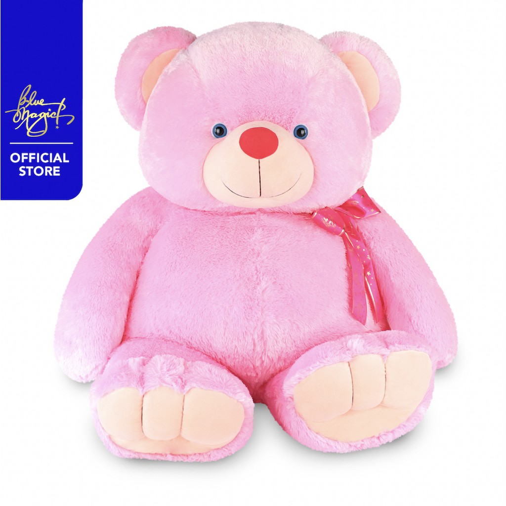Blue Magic Little Lucky Pink Life-Size Bear Stuffed Toy (With Free Dust