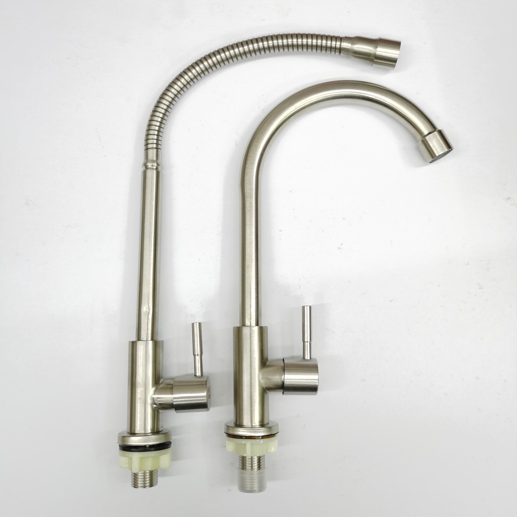 SUS304 stainless steel gooseneck and univsal flexble kitchen faucet