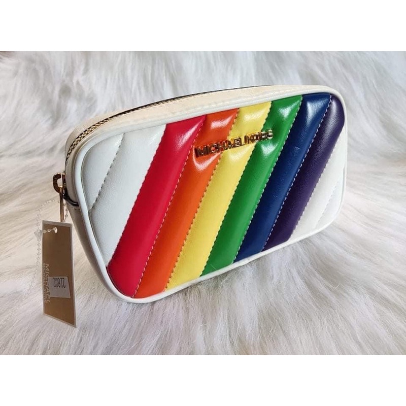 Michael Kors Rose Rainbow Vegan Faux Leather Belt Bag with Quilting |  Shopee Philippines