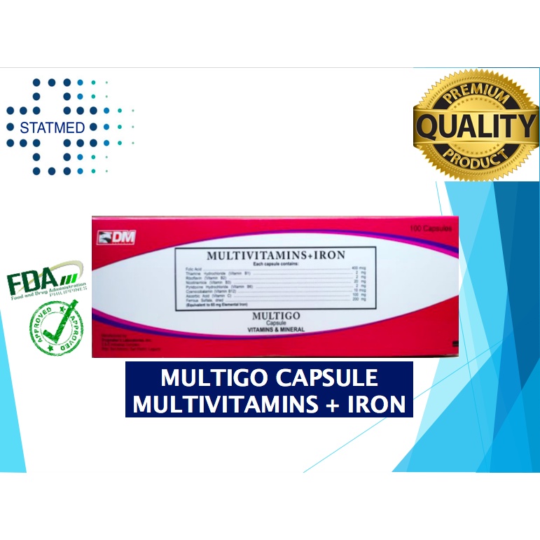 Multigo Multivitamins + Iron Capsule [100 capsules] (formerly Multigrow