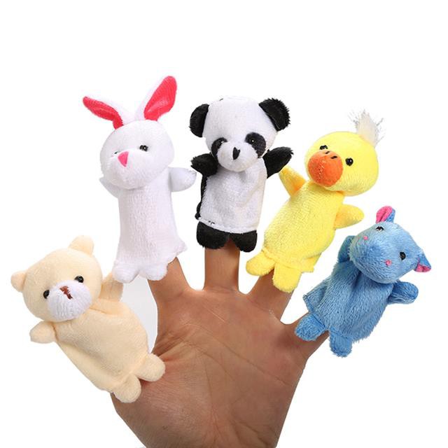 10pcs Cartoon Plush Toys Boy Girl Finger Puppet Cartoon Animal Child ...