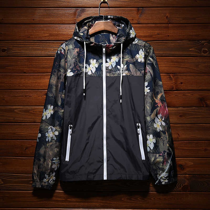 adidas floral windbreaker