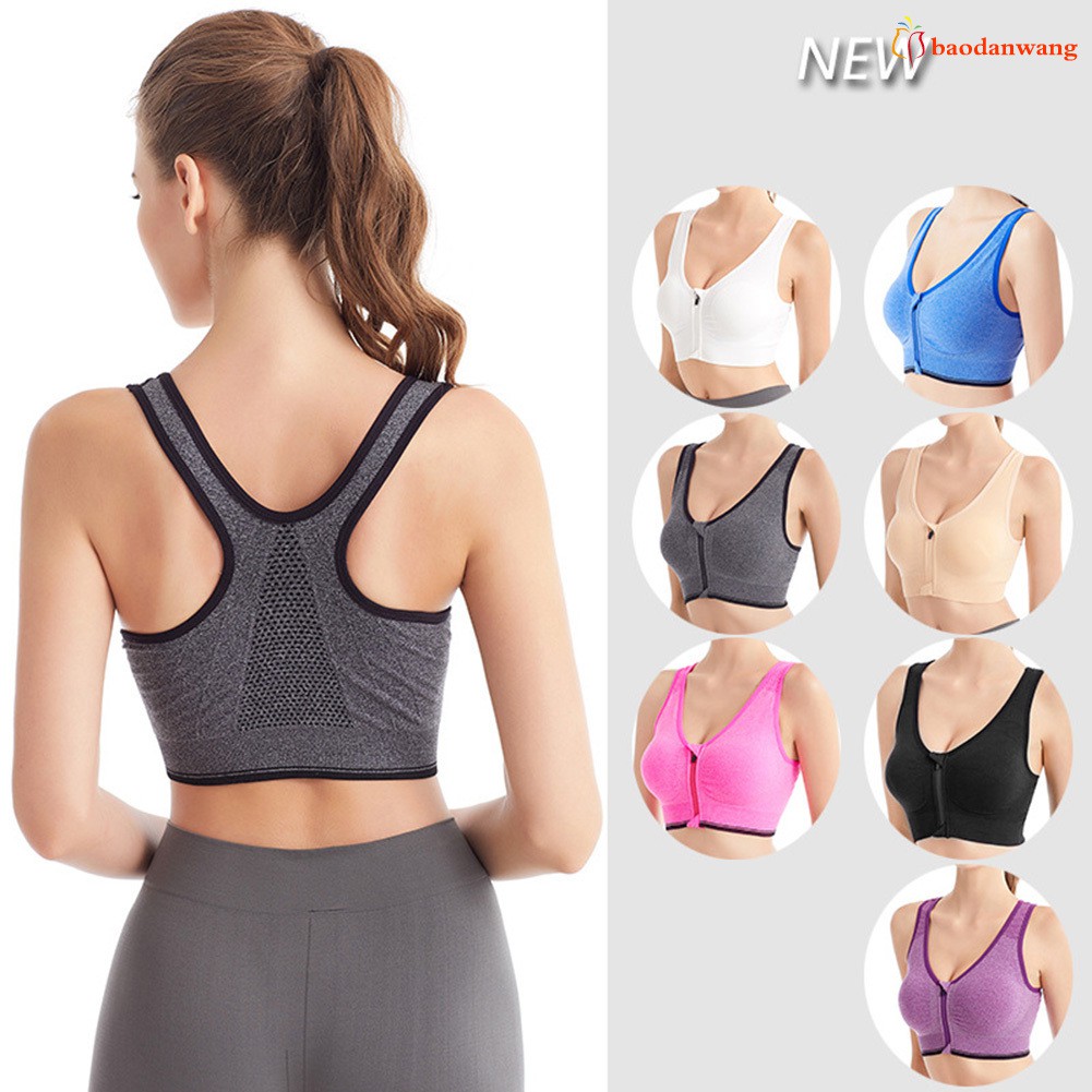 zip front sports bra