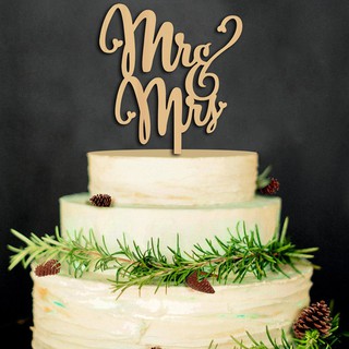 "Mr and Mrs" Vintage Wedding Cake Topper Laser Cut Wood letters DIY Cake Decors 