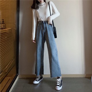 Seluar panjang  Hong Kong yang  bergaya retro seluar jeans 