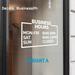 ANY COLOUR RETAIL SHOP OFFICE OR RESTAURANT OPENING TIMES VINYL GRAPHIC 