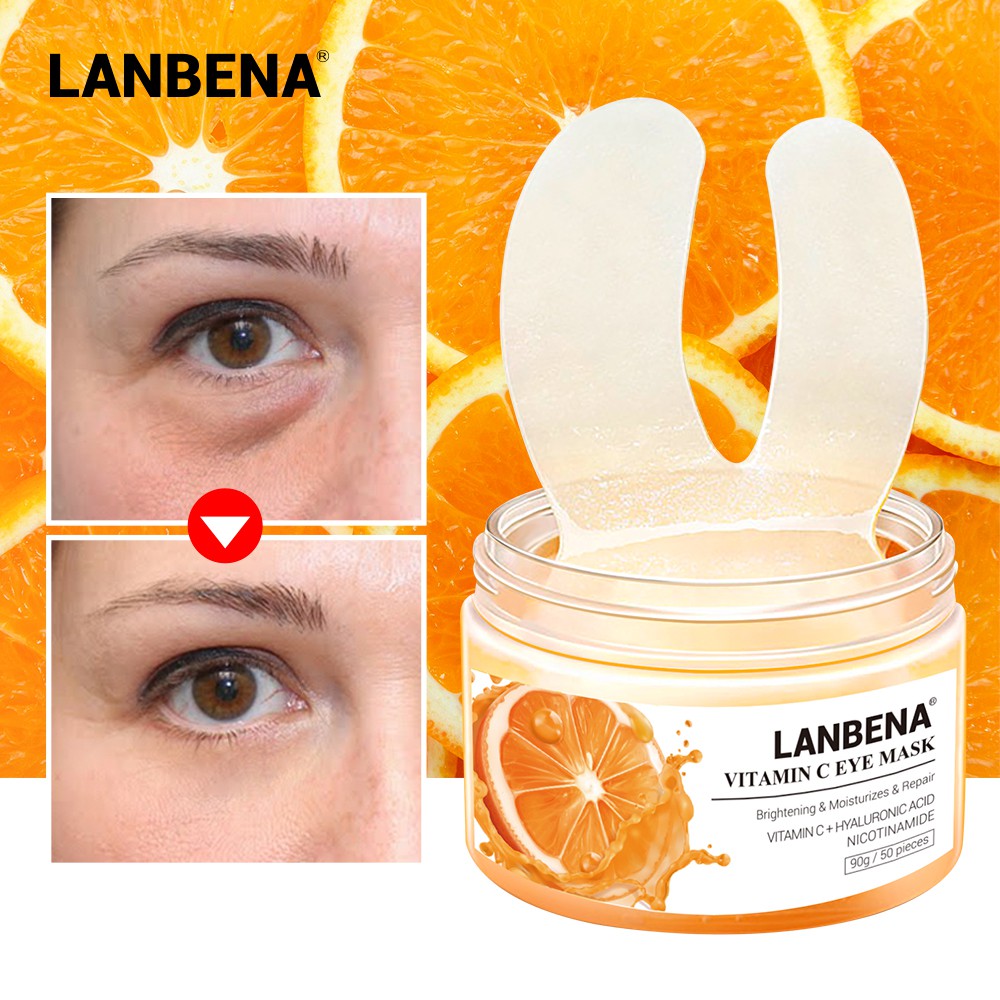 LANBENA Vitamin C Eye Mask Eye Patches Serum Remove Eye Bag Eye Lines