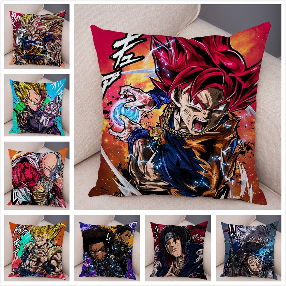 Tattoo Japan Anime Dragon Ball Cushion Cover For Sofa Home Naruto Pillow Case Decor Fashion One Piece Printed Plush Pillowcase Shopee Philippines