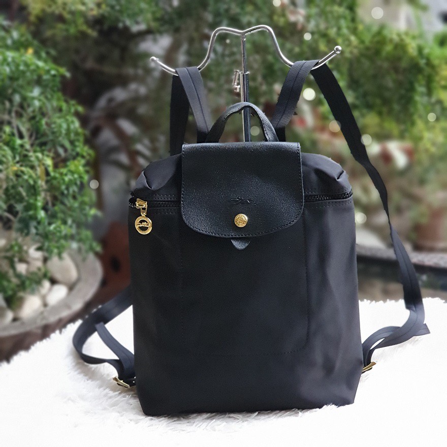 longchamp black backpack