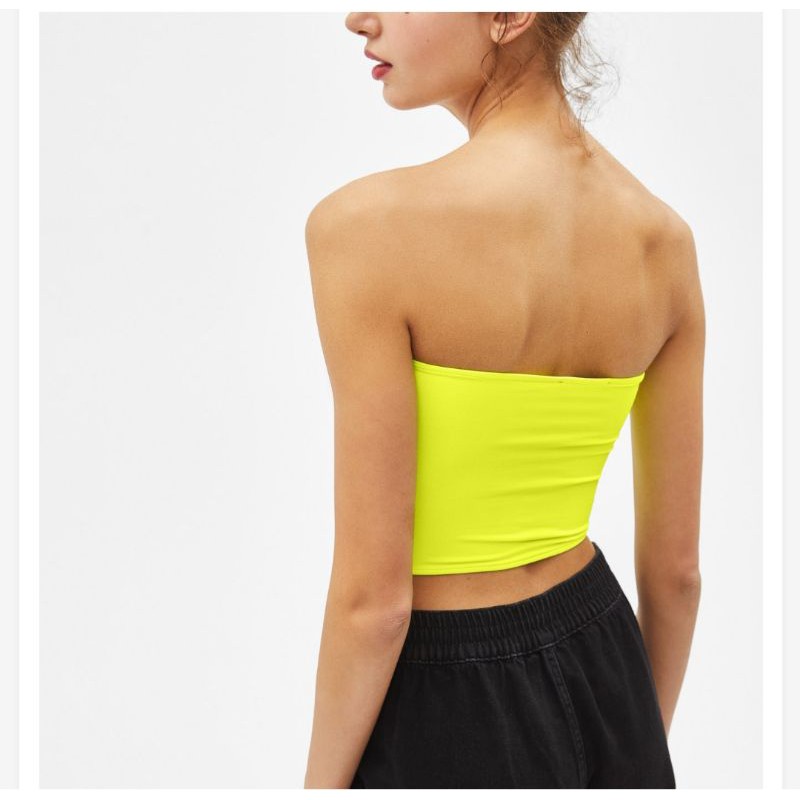 neon yellow bandeau top