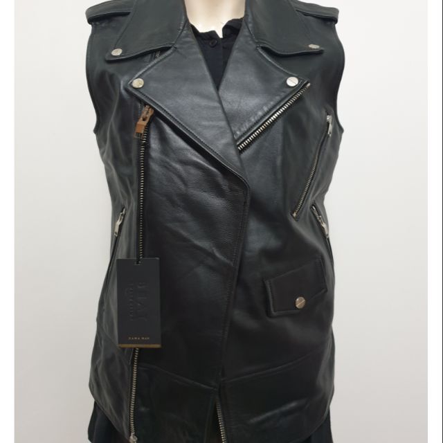 sleeveless leather jacket zara