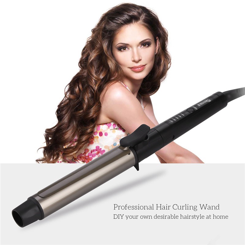 Rotating Twist Curling Wand Curler Iron For Long Short Hair