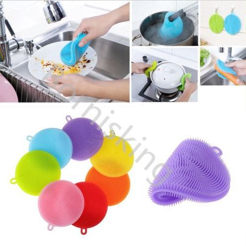 Practical Silicone Dish Washing Sponge Scrubber