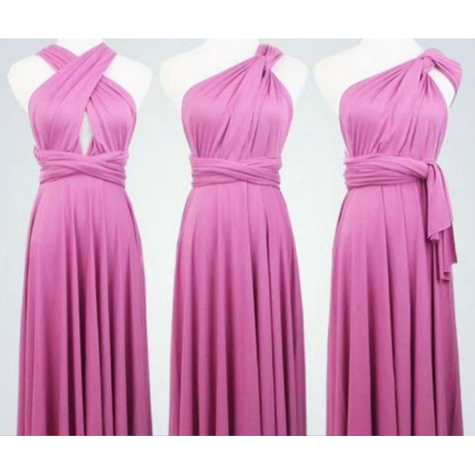 DARK BLUSH PINK Infinity Dress Floorlength with Attached Tube Shopee