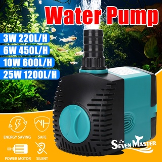 Seven Master 3/6/10/15/25w Aquarium Water Pump Ultra Quiet Submersible Fountain Pump Filter Fish Pond Water Pump for Fountain 220-240v