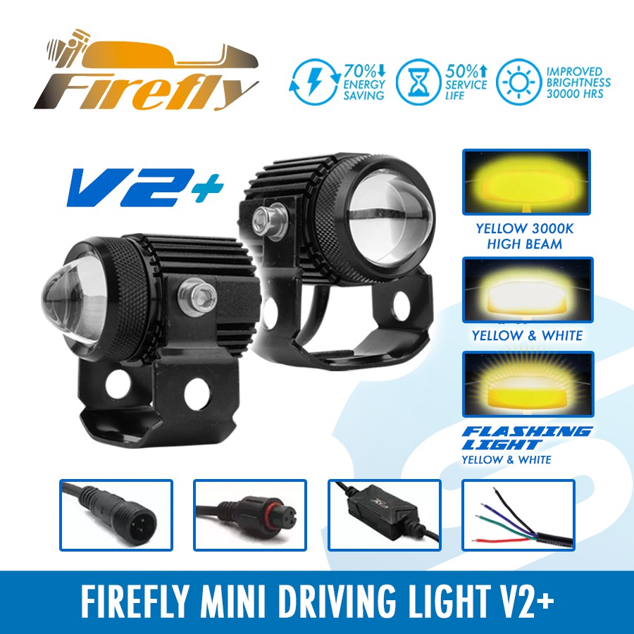 FIREFLY Surfy Motorcycle Mini Driving Light V2+ With Flashing Brand 20 ...