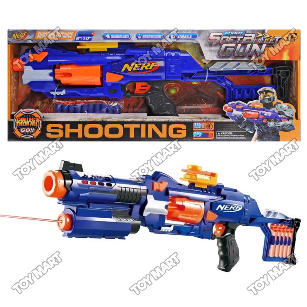 Nerf Space N Strike Elite Gun Pistol Blaster Strike Surgefire Extended Soft Bullet Blaster