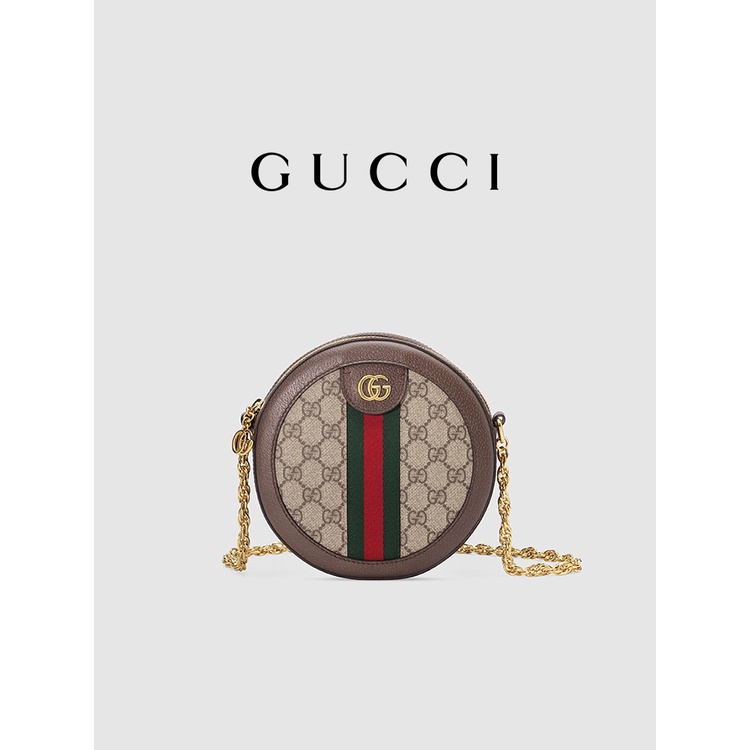 Genuine Guarantee GUCCI Ophidia series GG round mini shoulder bag