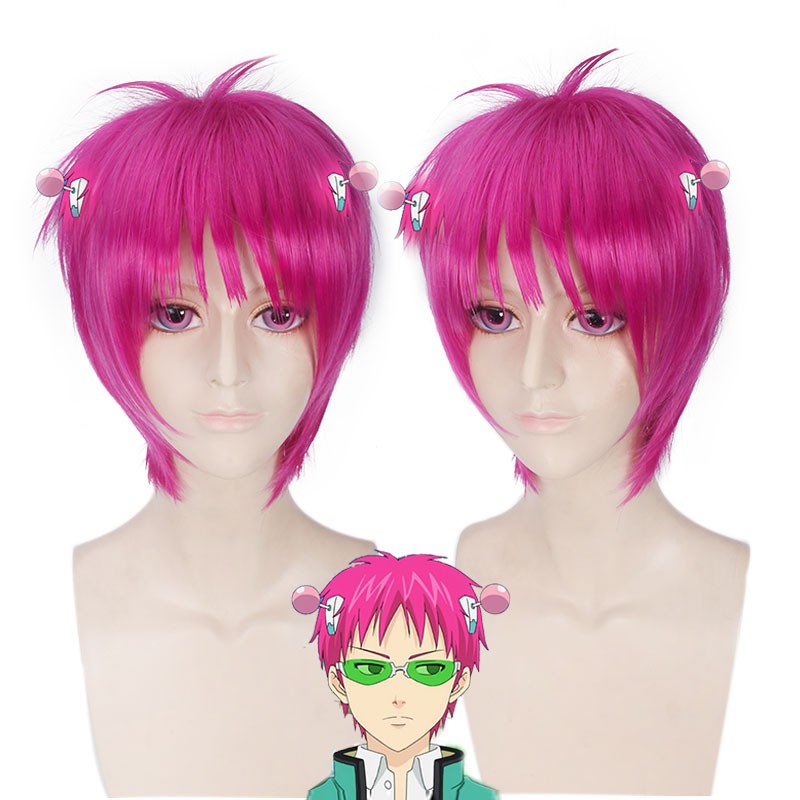 Saiki Kusuo No Ps Nan Saiki Kusuo Pink Cosplay Wig Men Short Hair