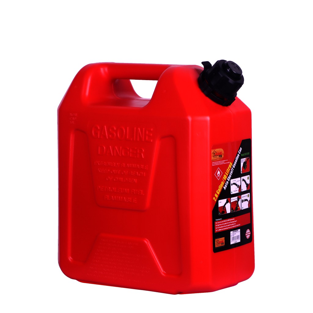 Home Fix 095 Gasoline Fuel Can 10L with Auto Shut-Off Nozzle Red ...