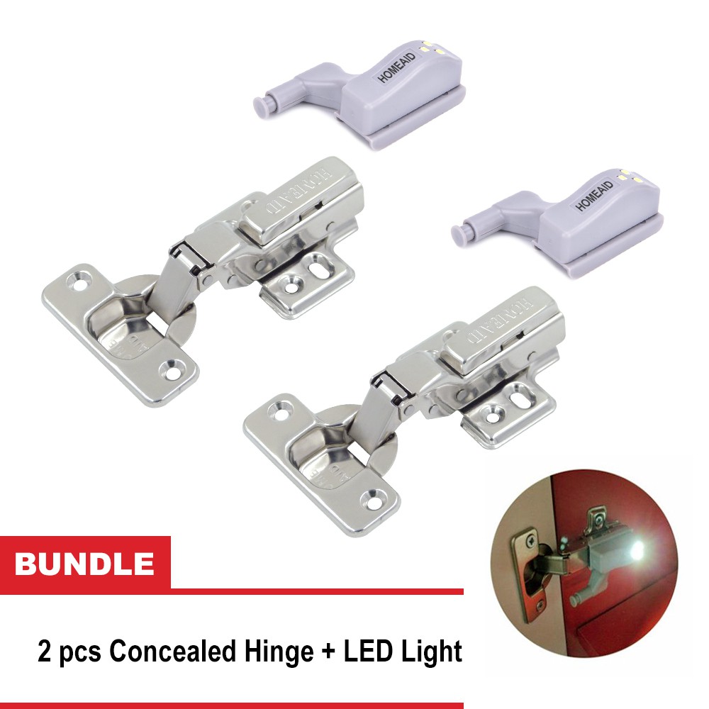 Homeaid Soft Closing Hinge Semi Led Cabinet Hinge Light 2pcs