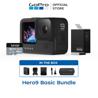 [Basic Bundle] GoPro HERO9 Black 5K video and 20MP photos Extra Enduro Rechargeable Battery 128GB Card  1 year warranty waterproof action camera outdoor sports vlog camera