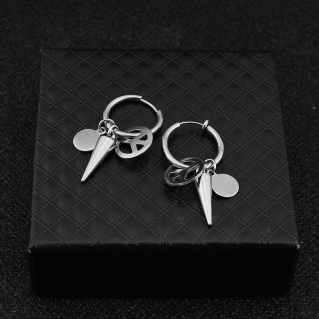 1pc Kpop BTS  SUGA anti-war logo earings  men and women hipster Earstud  Non-piercing Long Chain Stick Earring Stylish Girls Earclip JK V JIMIN SUGA JIN RM J-HOPE