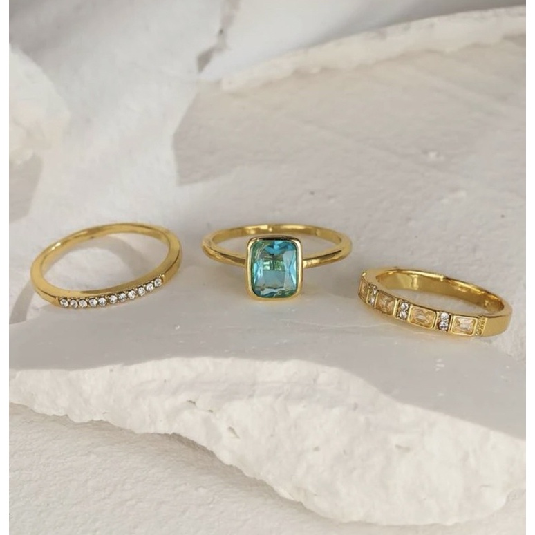 Geometric Ring Set 3pcs Shopee Philippines