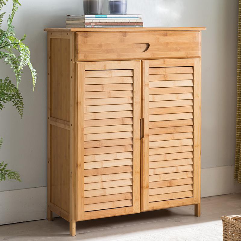 Shoe Storage Cabinet 2 Doors Drawers Bamboo Shopee Philippines