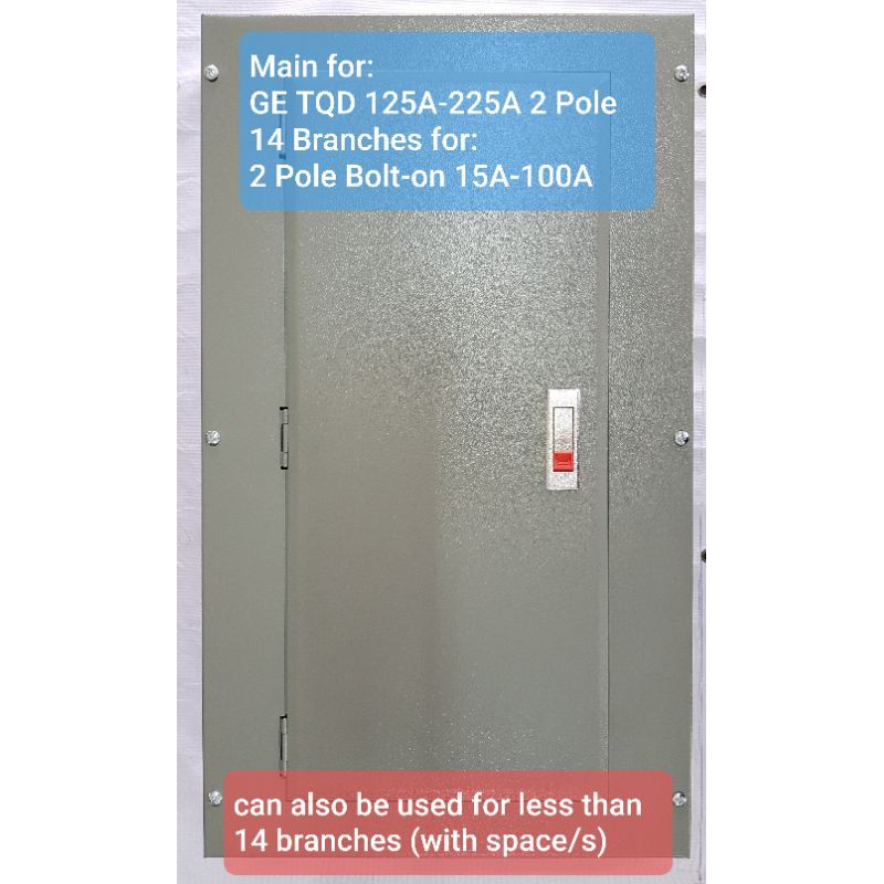 Panelboard 14 Branches GE TQD Center Main 2 Pole Bolt On 2 Pole 125 150