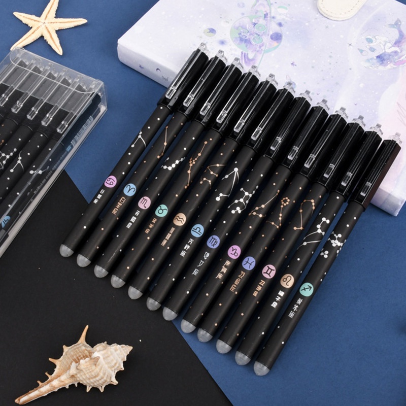 12 Pcs 0.5mm Needle Tip Twelve Constellation Series Signature Pen