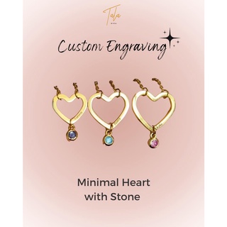 Tala by Kyla TBK Custom Minimal Heart with Stone Necklace Plus Gift Box