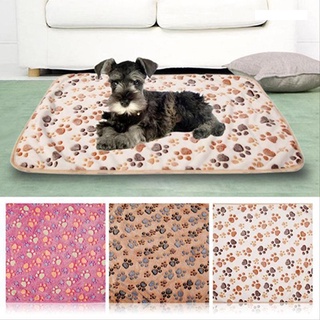 Pet Dog Bed Blanket Soft Fleece Cat Cushion Paw Print Pet Cats Cover Blanket For Small Medium Large