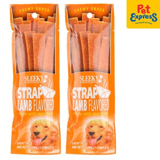 Sleeky Chewy Snack Strap Lamb Dog Treats 50g (2 packs)