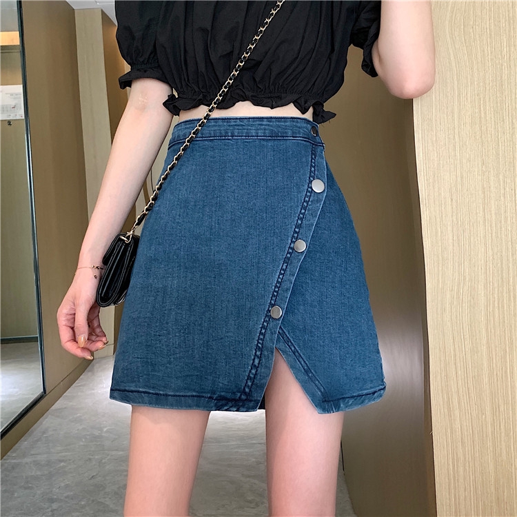 denim skirt with side split