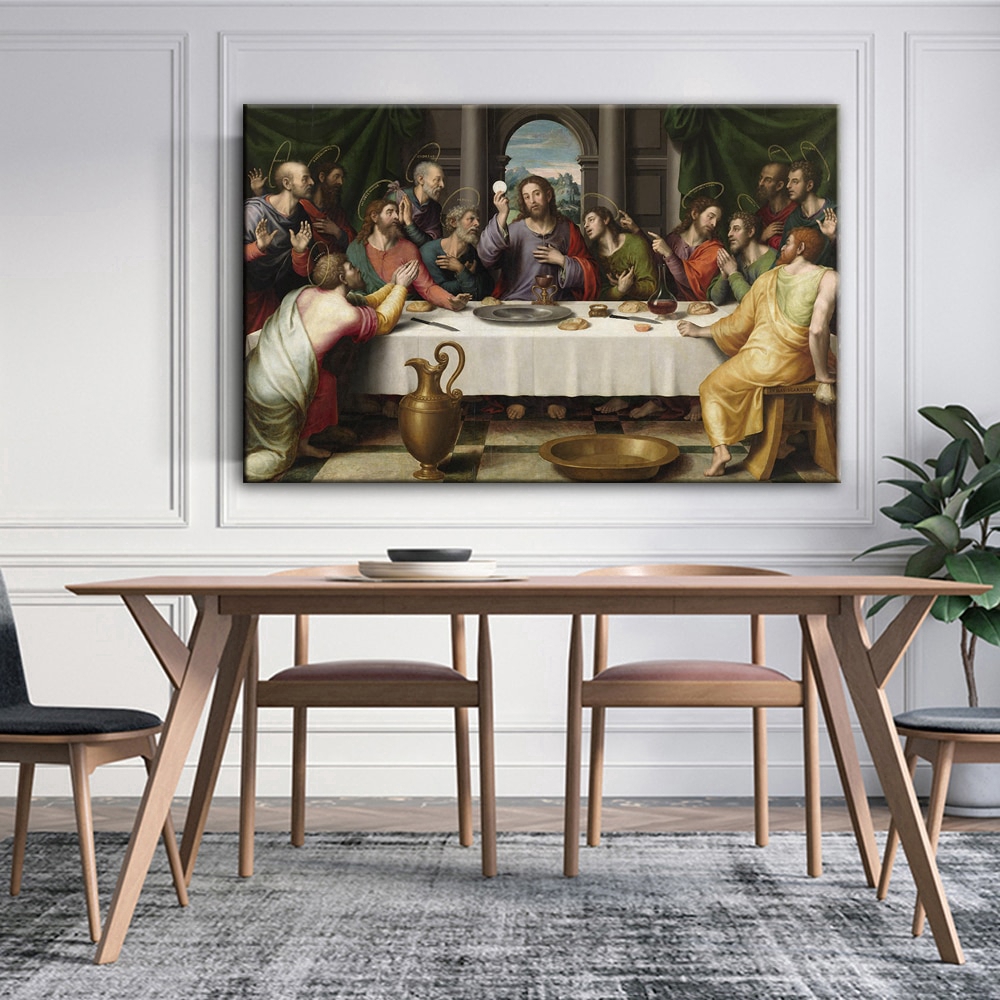 Last Supper Canvas Paintings Reproductions Classical Wall Art Canvas Posters Christian Decorative Pictures Home Decor Cuadros Shopee Philippines