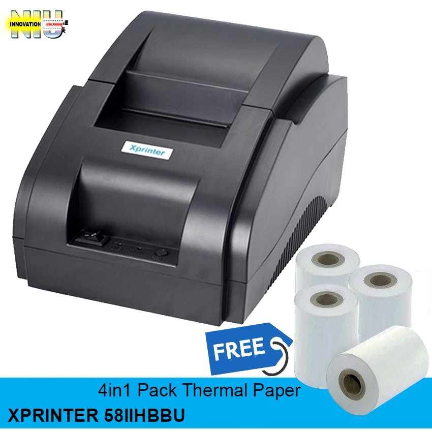 SENDA USB/Bluetooth JP58H Thermal Receipt for IOS+Android (Black) with 58mm*45mm Thermal Paper