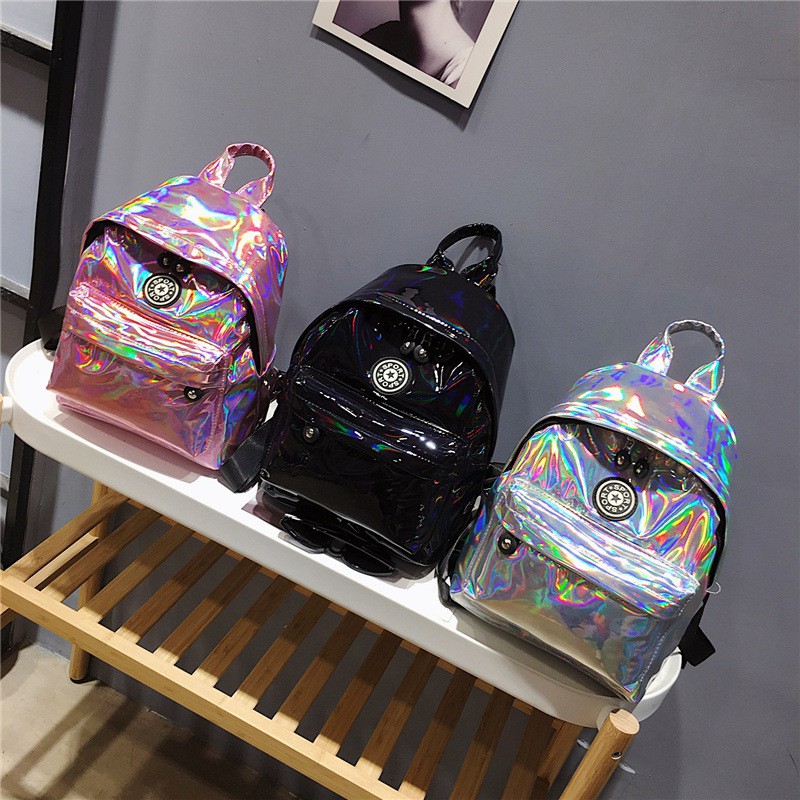 mini backpack holographic