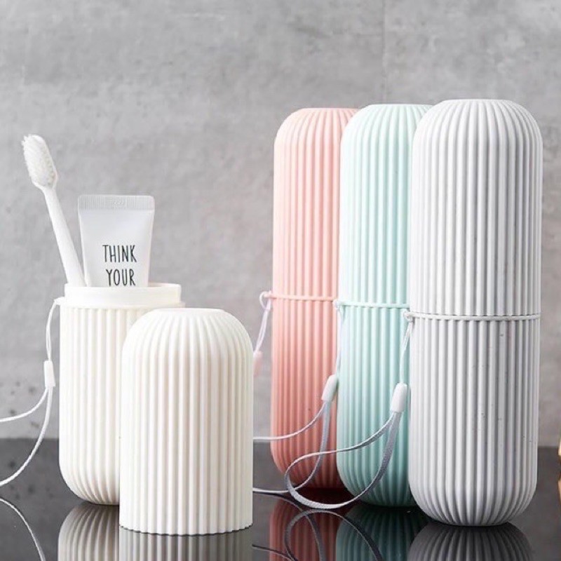 Toothbrush Holder Bathroom NonSlip Strip Storage Case Mouthwash cup