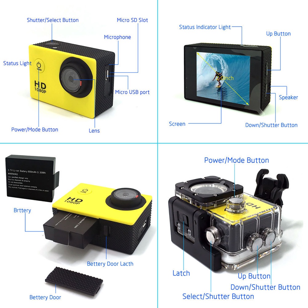 SJCAM SJ4000 Sports Camera Outdoor 2.0 inch Full HD 4K Wireless WIFI Underwater Riding Anti-ShakeCOD #7